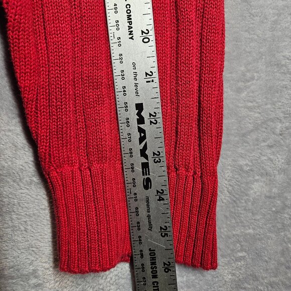 Liz & Co Women's 3X Bold Red Cable Knit Quarter-Zip Sweater Cotton Ribbed office - Picture 6 of 13